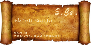 Sárdi Csilla névjegykártya